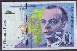 Foto Banknote Frankreich: 50 Franken Saint-Exupéry