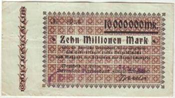 Foto Notgeldscheine Deutschland: Wegscheid 10 Millionen Mark 1923
