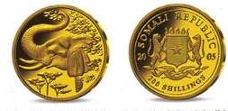 Foto Münzen: Mini-Goldmünze Somalia Elefant 2005