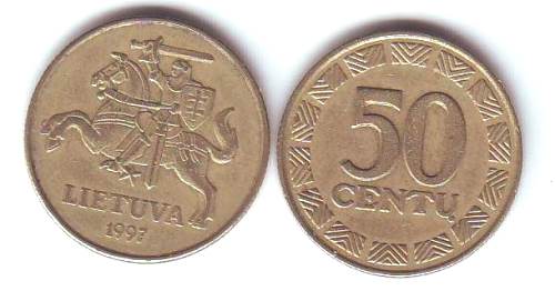 Foto Umlaufmünzen Osteuropa: 50 Centu Litauen 1997